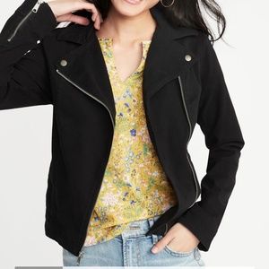 Women's Faux Suede Moto Jacket Small